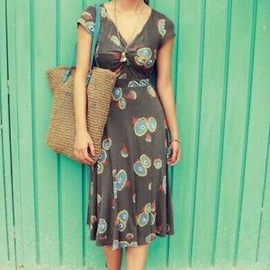 Boden Seville Front Knot Fit & Flare Dress Size 8R (USA)